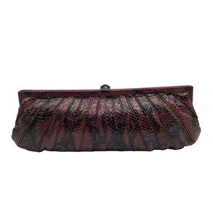 Kotur Pink And Black Snakeskin Clutch